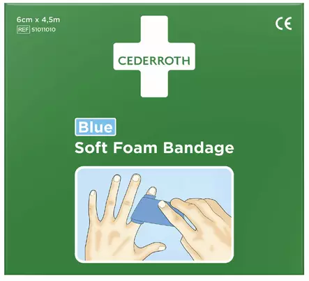 Cederroth 51011010 Soft Foam Bandage Blue Laastari 6cm x 4,5m - Ensiaputuotteet - 51011010 - 1