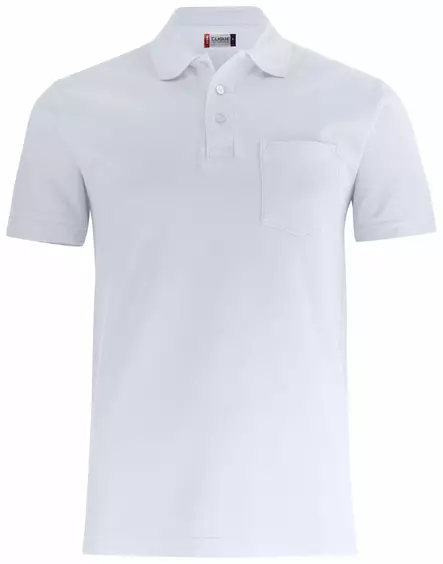 Clique Basic Polo Pocket, valkoinen - Clique Vaatteet - 028255-00 - 1