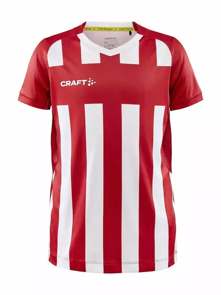 Craft Progress 2.0 Stripe Jersey JR, Bright Red/White - Urheiluvaatteet - 1910177-430900 - 1