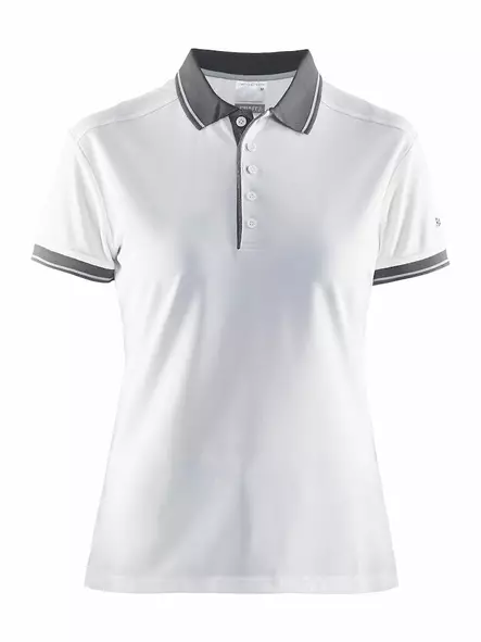 Noble Polo Pique Shirt W, White/Dk Grey Melange - Craft Vaatteet - 1905074-2900 - 1