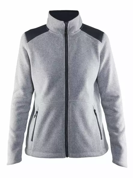 Noble Zip Jacket Heavy Knit fleece W, Grey Melange/Asphalt - Craft Vaatteet - 1904588-2950 - 1