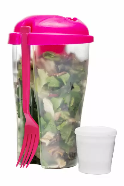 Sagaform Salaattisetti To Go, pinkki - Koti ja Keittiö - 5017460 - 1