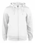 Clique Basic Active Hoody Full Zip, Valkoinen - Clique Vaatteet - 021014-00 - 1