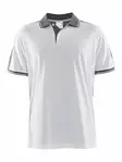 Noble Polo Pique Shirt M, White/Dk Grey Melange - Craft Vaatteet - 1905075-2900 - 1