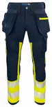 ProJob 6540 Housut HV LK1, Yellow/Navy - Projob Huomiohousut - 646540-10 - 1