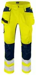ProJob 6570 Stretch Housut HV LK2, Yellow/Navy - Projob Huomiohousut - 646570-10 - 1
