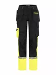 ProJob 7513 Housut Naiset, Black/Yellow - Projob Työhousut - 647513-9910 - 1
