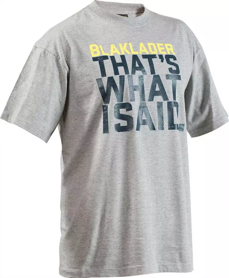 Blåkläder T-paita That's what I said Meleerattu harmaa - Blåkläder Työvaatteet - 802110439000 - 1