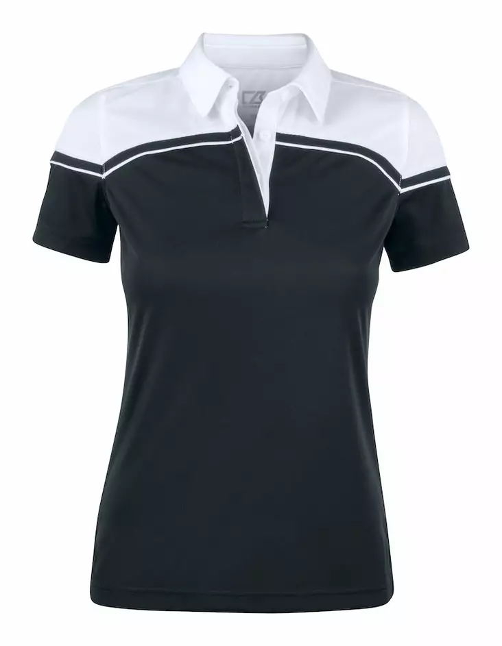 C&B Seabeck Polo Ladies, Black/White - Cutter & Buck Vaatteet - 354429-9900 - 1