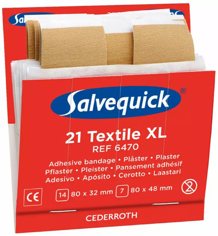 Cederroth 6470 Iso kangaslaastari Salvequick kasetti 6kpl/ras - Ensiaputuotteet - 6470 - 1