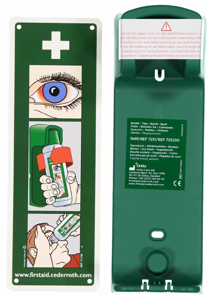 Cederroth 7200 Seinäteline silmähuuhteelle - Ensiaputuotteet - 7200 - 1