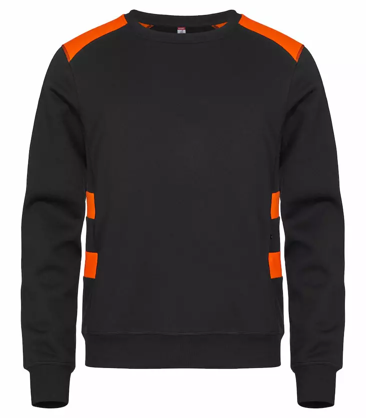 Clique Ambition Roundneck, Musta/Oranssi - Clique Vaatteet - 021074-170 - 1