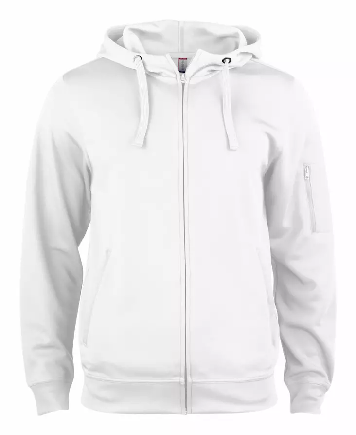Clique Basic Active Hoody Full Zip, Valkoinen - Clique Vaatteet - 021014-00 - 1