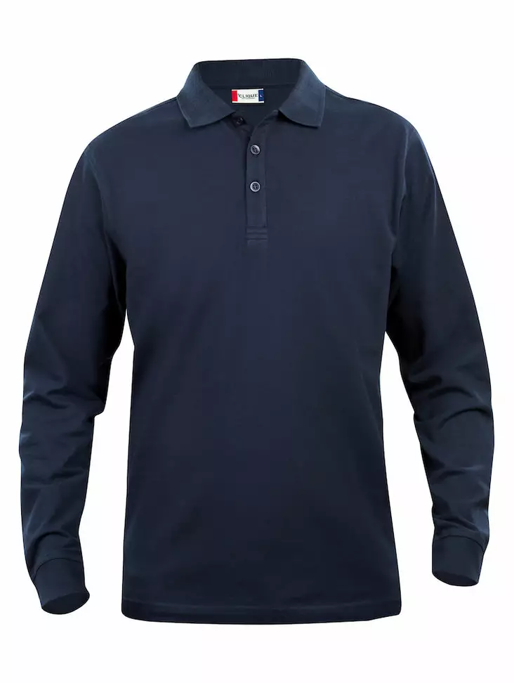 Clique Basic Polo L/S Junior, tumman sininen - Clique Vaatteet - 028233-580 - 1