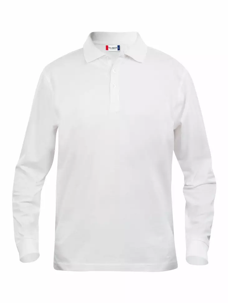 Clique Basic Polo L/S Junior, valkoinen - Clique Vaatteet - 028233-00 - 1