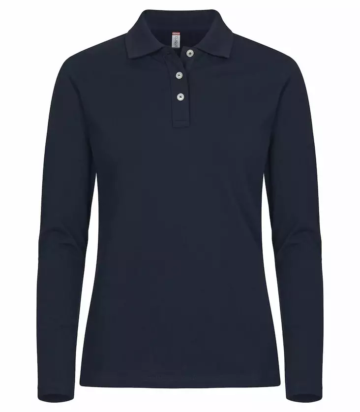 Clique Stretch Premium Polo L/S Women, Tummansininen - Clique Vaatteet - 028263-580 - 1