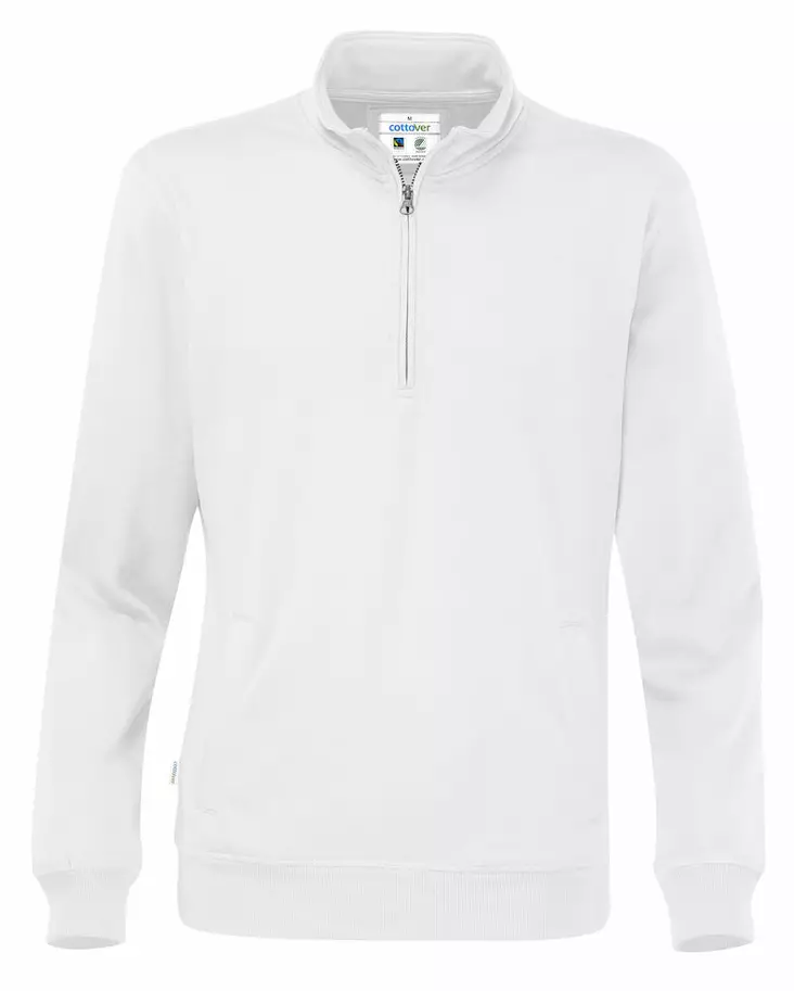 Cottover Half Zip Unisex, Valkoinen - Kaikki Profiilivaatemerkit - 141012-100 - 1