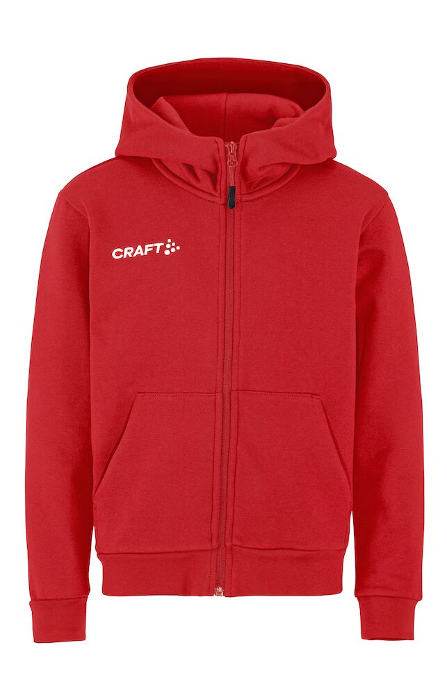 Craft Community 2.0 Logo FZ Hoodie JR, Birght Red - Craft Vaatteet - 1915321-430000 - 1