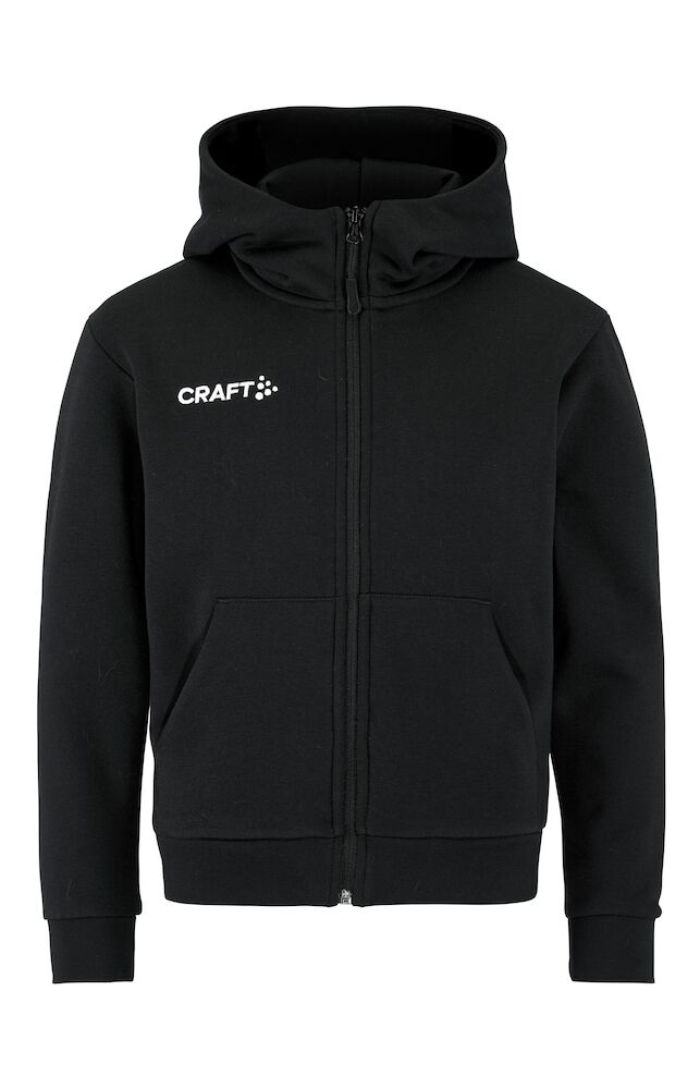 Craft Community 2.0 Logo FZ Hoodie JR, Black - Craft Vaatteet - 1915321-999000 - 1