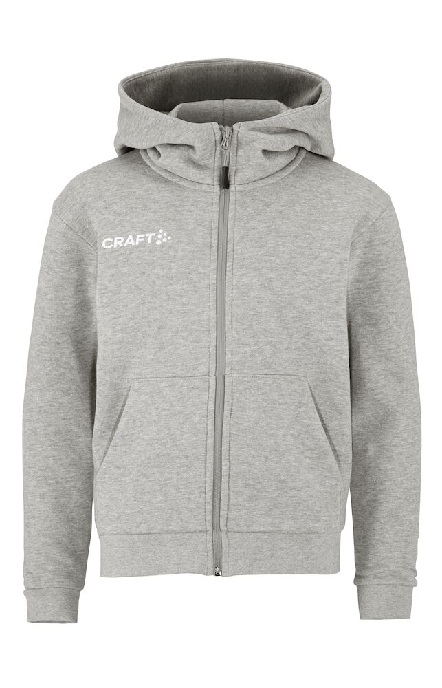 Craft Community 2.0 Logo FZ Hoodie JR, Grey Melange - Craft Vaatteet - 1915321-950000 - 1