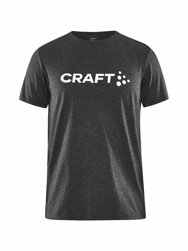 Craft Community Logo SS Tee Jr, Black Melange - Craft Vaatteet - 1913423-999200 - 1