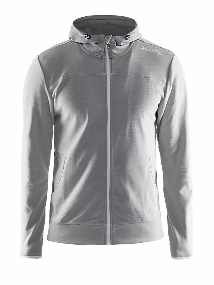 Craft Leisure Full Zip Hood M, Grey Melange - Craft Vaatteet - 1901692-2950 - 1