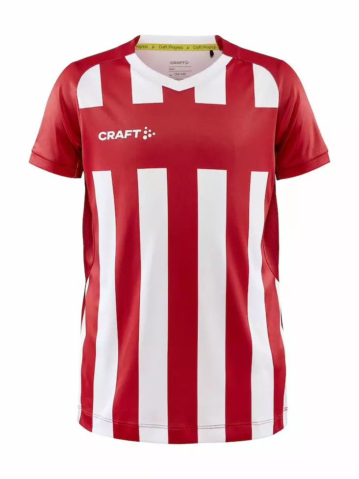 Craft Progress 2.0 Stripe Jersey JR, Bright Red/White - Urheiluvaatteet - 1910177-430900 - 1