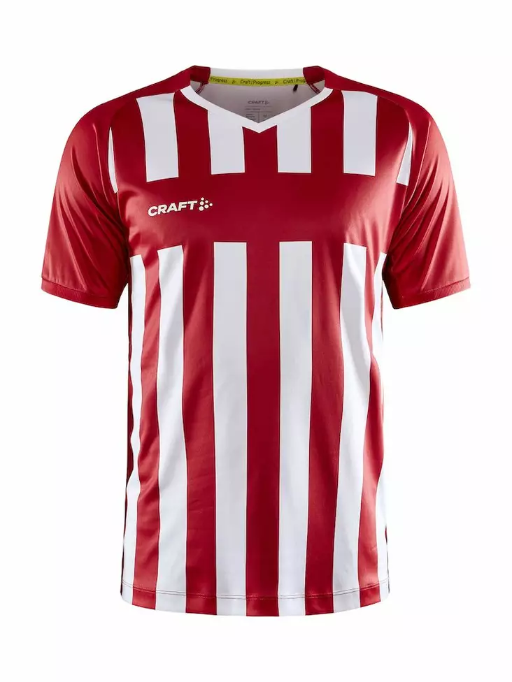 Craft Progress 2.0 Stripe Jersey M, Bright Red/White - Urheiluvaatteet - 1910175-430900 - 1