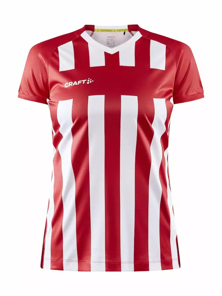 Craft Progress 2.0 Stripe Jersey W, Bright Red/White - Urheiluvaatteet - 1910176-430900 - 1