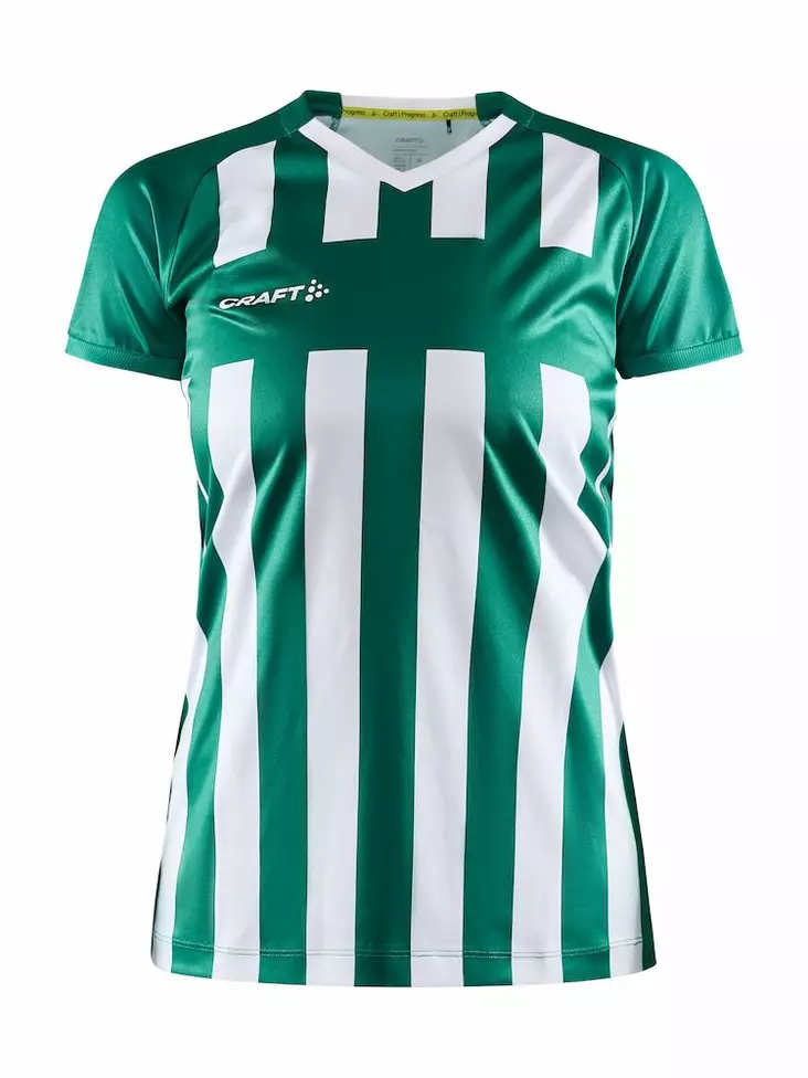 Craft Progress 2.0 Stripe Jersey W, Team Green/White - Urheiluvaatteet - 1910176-651900 - 1