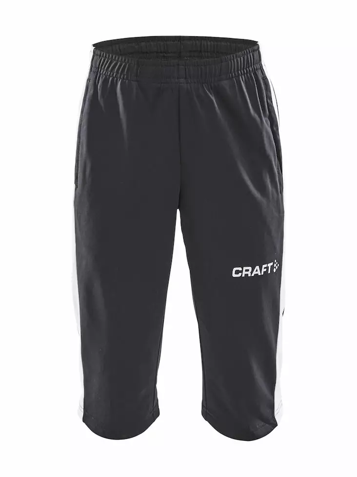 Craft Progress 3/4 Pants Jr, BLACK-WHITE - Craft Vaatteet - 1907116-999900 - 1