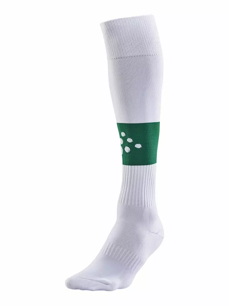 Craft SQUAD Sock Contrast, WHITE/TEAM GREEN - Craft Vaatteet - 1905581-3900 - 1