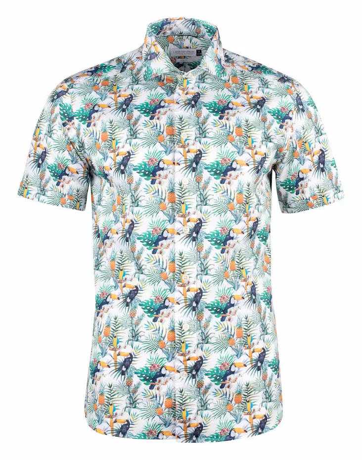JHF INDIGO BOW 39 SLIM, Parrot Print - J.Harvest & Frost Vaatteet - 2903922-000 - 1