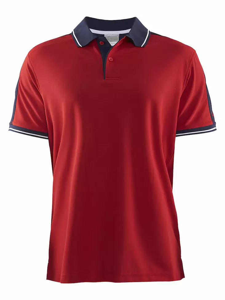 Noble Polo Pique Shirt M, Bright Red/Dark Navy - Craft Vaatteet - 1905075-2430 - 1