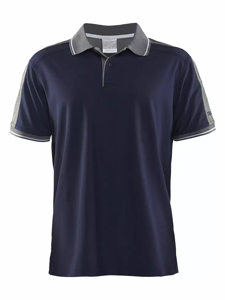 Noble Polo Pique Shirt M, Navy/Dk Grey Melange - Craft Vaatteet - 1905075-2390 - 1
