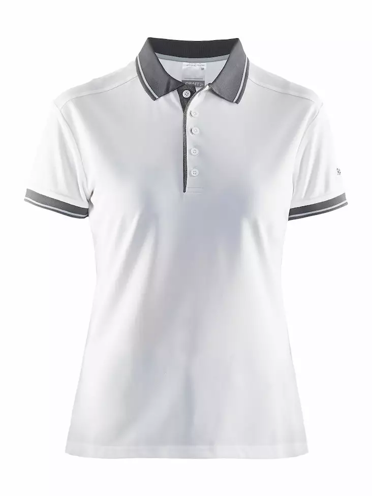 Noble Polo Pique Shirt W, White/Dk Grey Melange - Craft Vaatteet - 1905074-2900 - 1