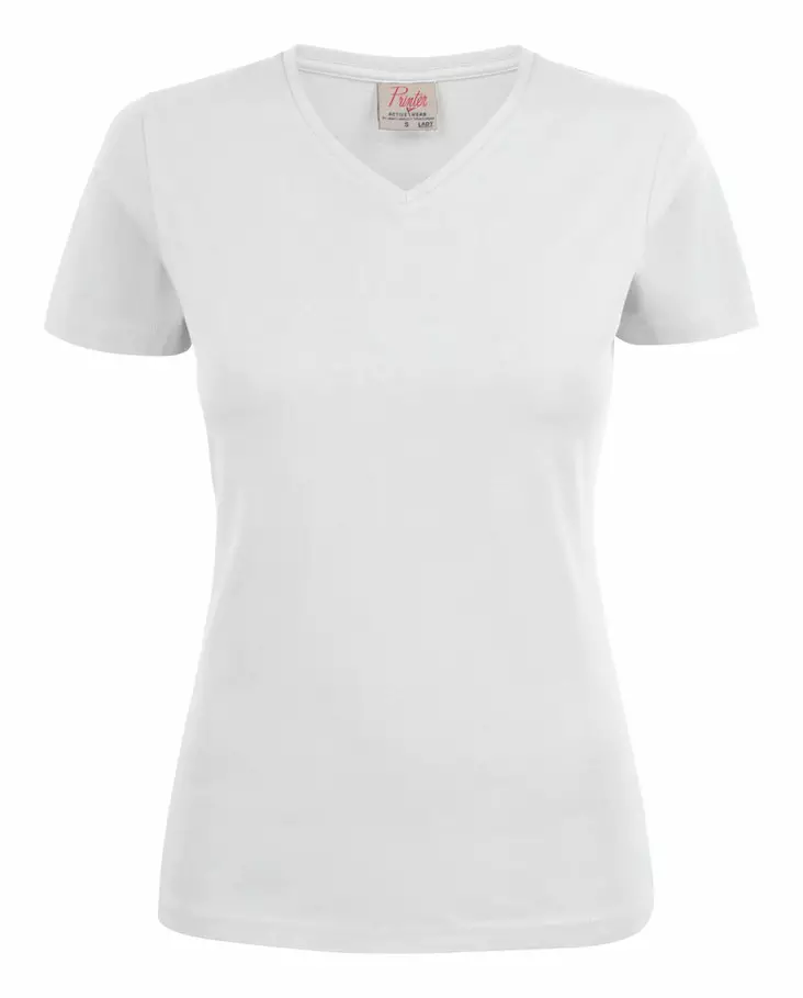 Printer Heavy V-neck Lady, Valkoinen - Kaikki Profiilivaatemerkit - 2264025-100 - 1