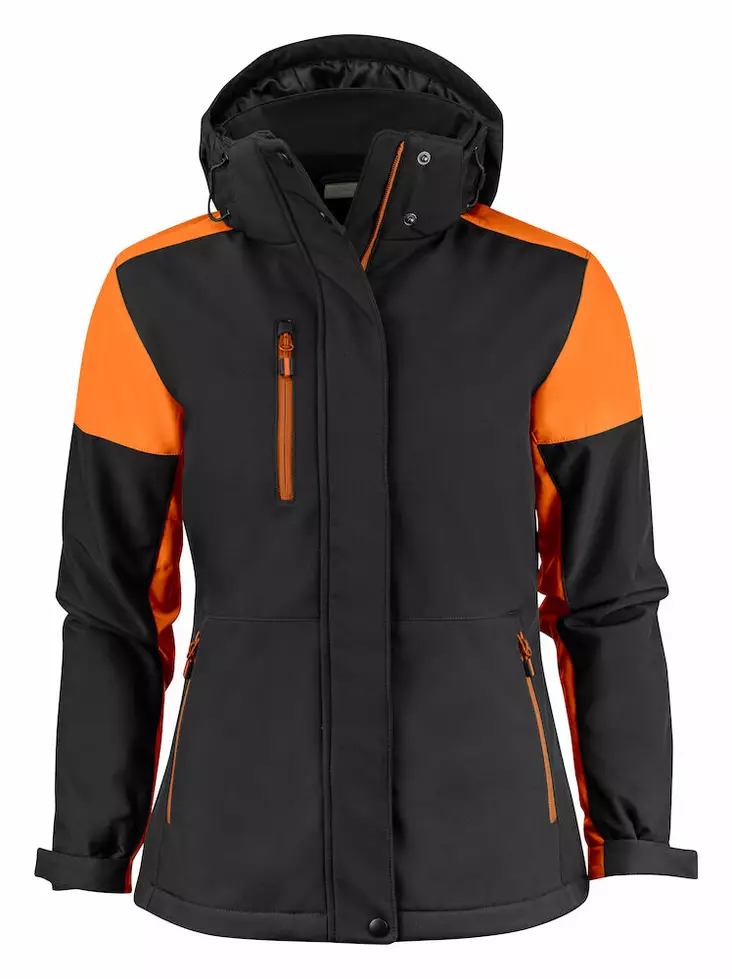 Printer Prime Padded Softshell Lady, musta / oranssi - Kaikki Profiilivaatemerkit - 2261072-9030 - 1