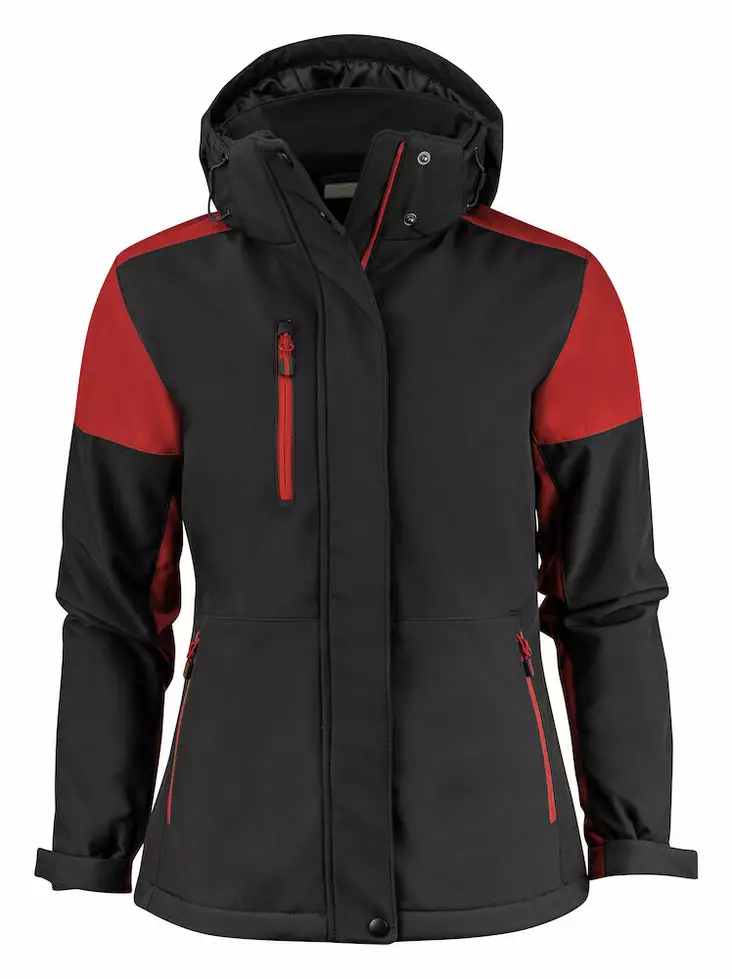 Printer Prime Padded Softshell Lady, musta / punainen - Kaikki Profiilivaatemerkit - 2261072-9040 - 1
