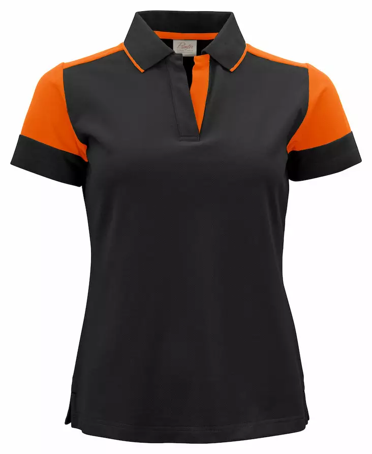 Printer Prime Polo Lady, musta / oranssi - Kaikki Profiilivaatemerkit - 2265025-9030 - 1
