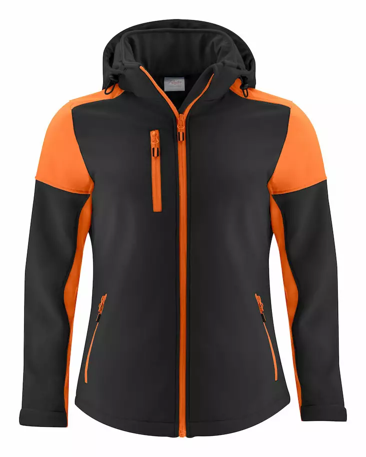 Printer Prime Softshell Lady, musta / oranssi - Kaikki Profiilivaatemerkit - 2261066-9030 - 1