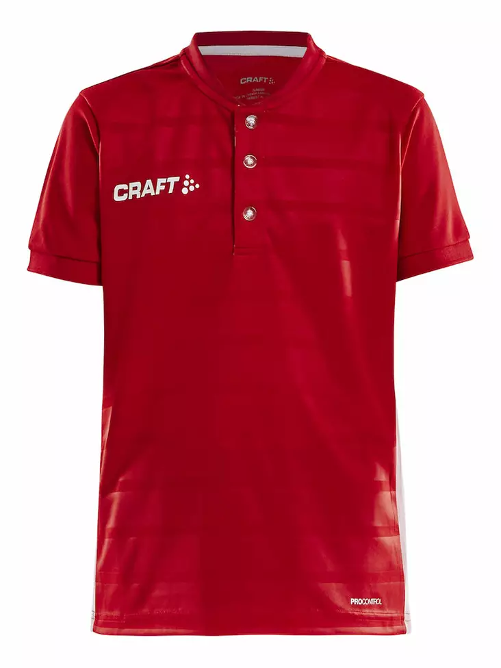 Pro Control Button Jersey Jr, Bright Red/White - Craft Vaatteet - 1906697-430900 - 1