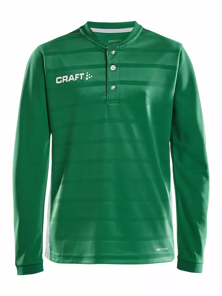 Pro Control Button Jersey LS Jr, Team Green/White - Craft Vaatteet - 1906881-651900 - 1