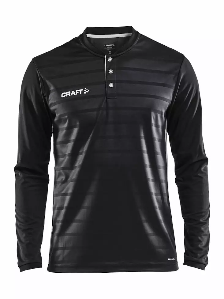Pro Control Button Jersey LS M, Black/White - Craft Vaatteet - 1906865-999900 - 1
