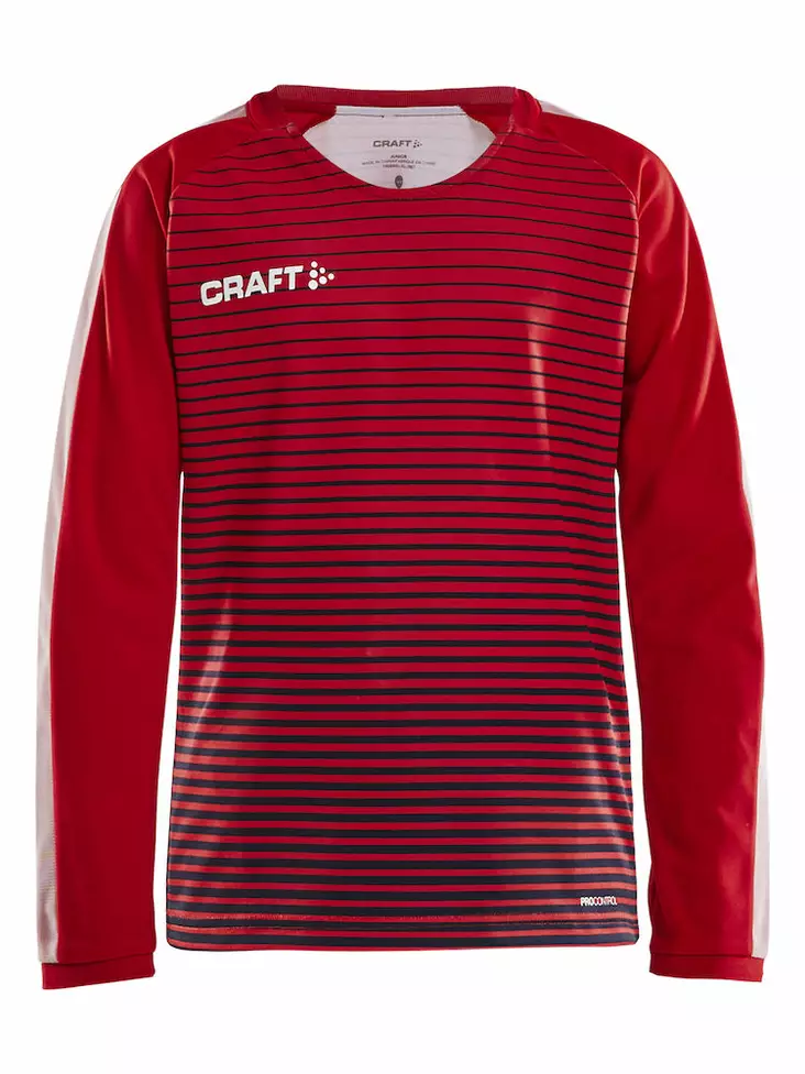 Pro Control Stripe Jersey LS Jr, Bright Red/Navy - Craft Vaatteet - 1906851-430390 - 1