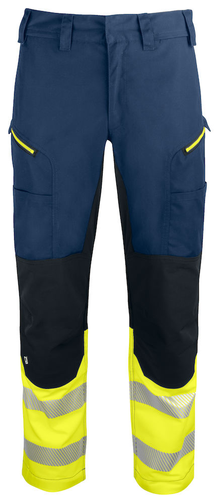 ProJob 6528 Strechhousut EN ISO 20471 LK1, Keltainen/ Sininen - Projob Huomiohousut - 646528-10 - 1