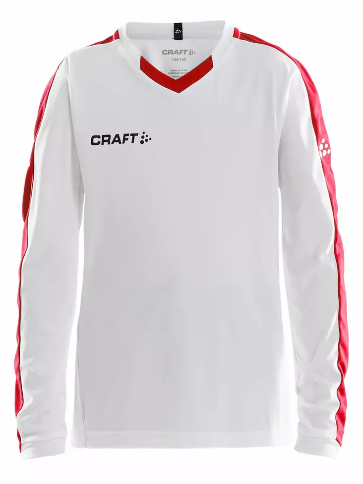 Progress Jersey Contrast LS Jr, White/Bright Red - Craft Vaatteet - 1906889-4900 - 1
