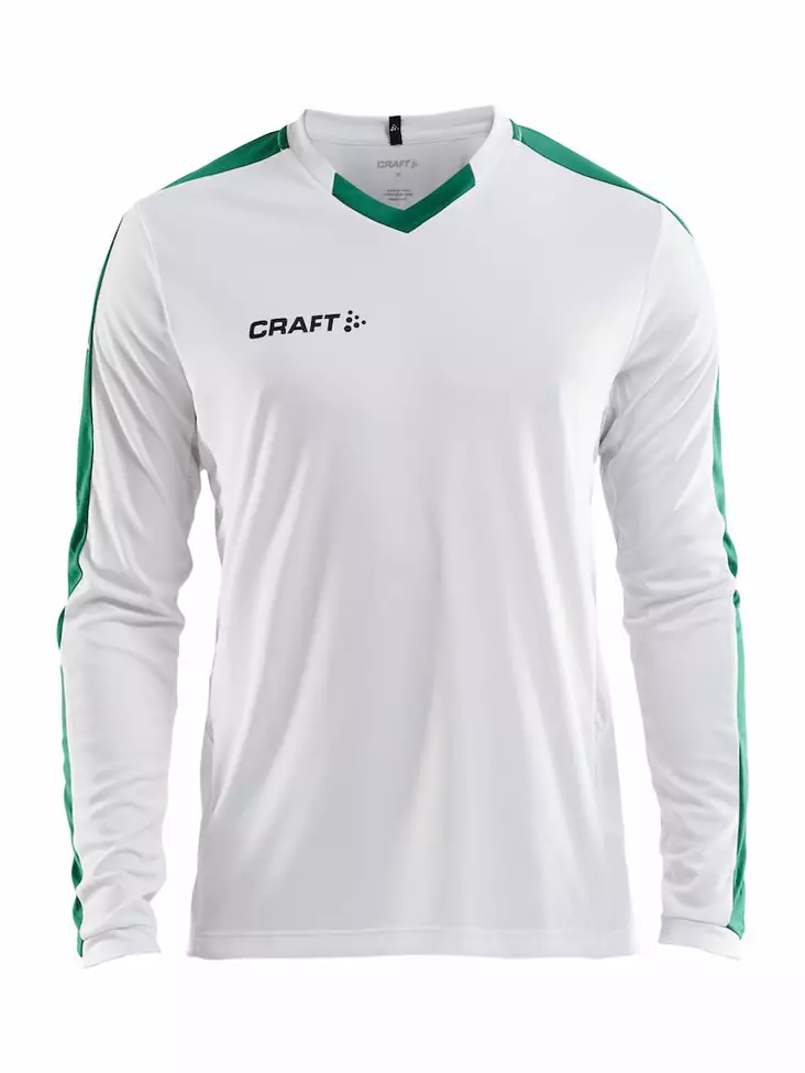 Progress Jersey Contrast LS M, White/Team Green - Craft Vaatteet - 1906887-3900 - 1