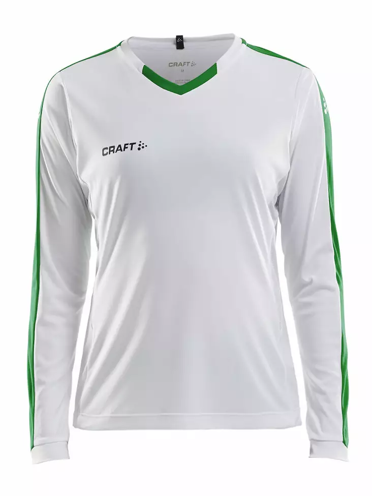 Progress Jersey Contrast LS W, White/Team Green - Craft Vaatteet - 1906888-3900 - 1