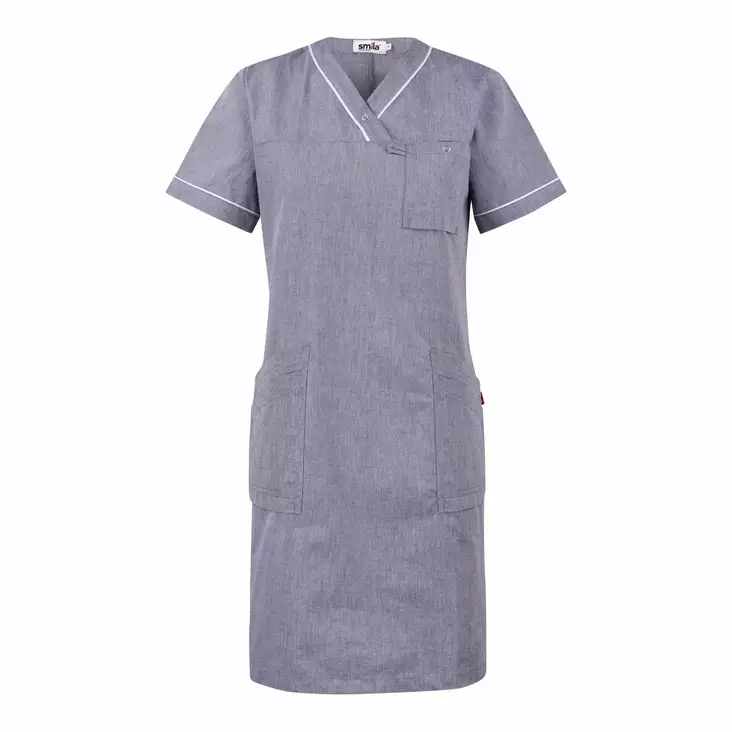 Smila 72360 Lilo v-dress w, greymel - Smila Työvaatteet - 72360-90 - 1